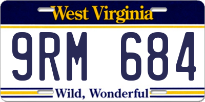 WV license plate 9RM684
