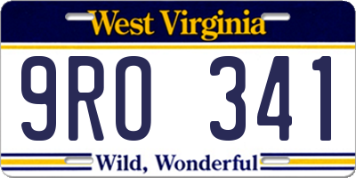 WV license plate 9RO341