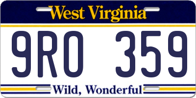 WV license plate 9RO359