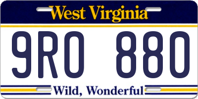 WV license plate 9RO880