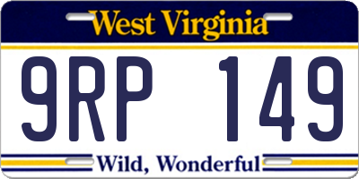 WV license plate 9RP149