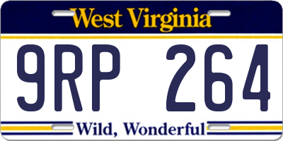 WV license plate 9RP264