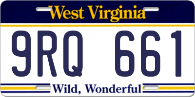WV license plate 9RQ661