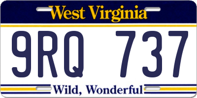 WV license plate 9RQ737