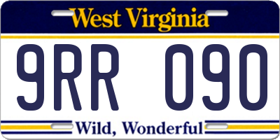 WV license plate 9RR090