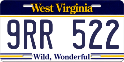 WV license plate 9RR522