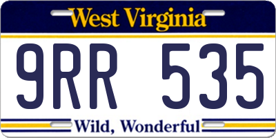 WV license plate 9RR535