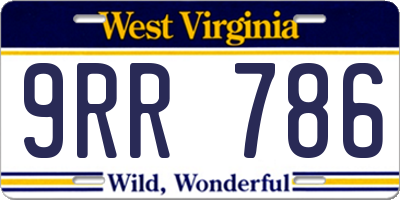 WV license plate 9RR786