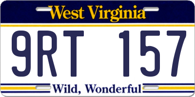WV license plate 9RT157