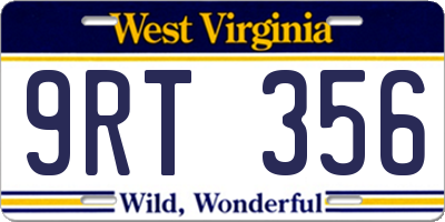 WV license plate 9RT356