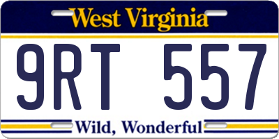 WV license plate 9RT557