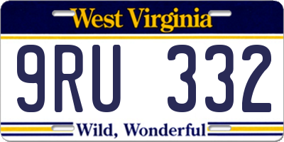 WV license plate 9RU332
