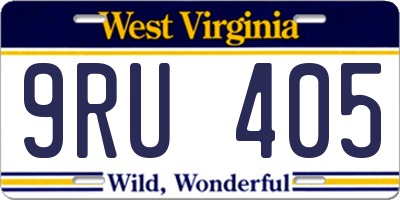 WV license plate 9RU405