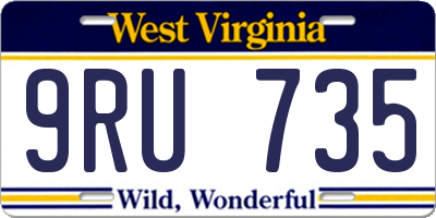 WV license plate 9RU735