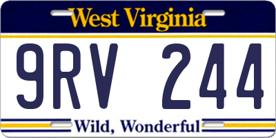 WV license plate 9RV244