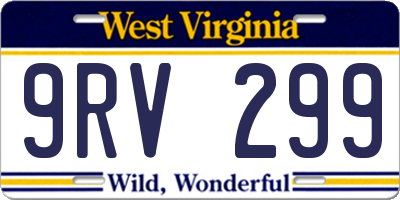 WV license plate 9RV299