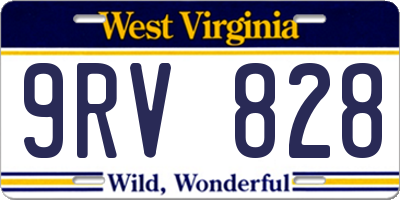WV license plate 9RV828