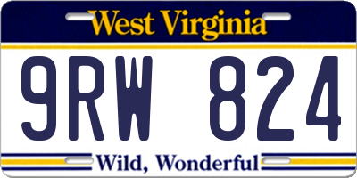 WV license plate 9RW824