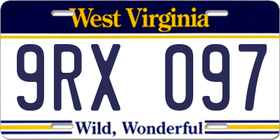 WV license plate 9RX097