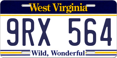 WV license plate 9RX564