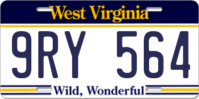 WV license plate 9RY564