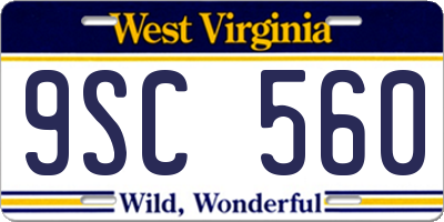 WV license plate 9SC560
