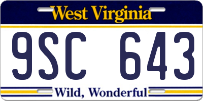 WV license plate 9SC643
