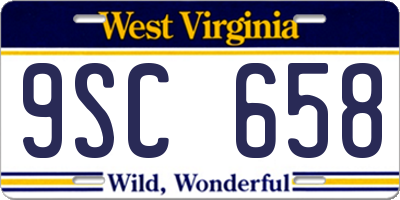 WV license plate 9SC658