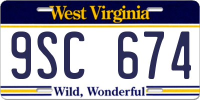 WV license plate 9SC674