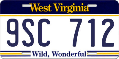 WV license plate 9SC712