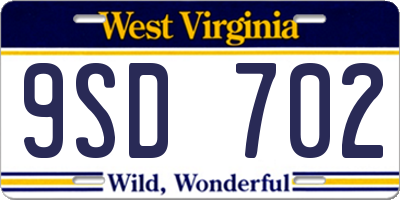 WV license plate 9SD702
