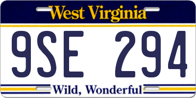 WV license plate 9SE294