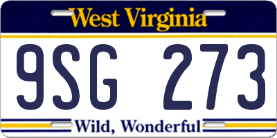 WV license plate 9SG273