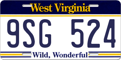 WV license plate 9SG524