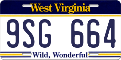WV license plate 9SG664