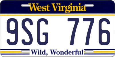 WV license plate 9SG776