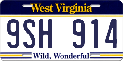 WV license plate 9SH914