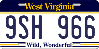 WV license plate 9SH966