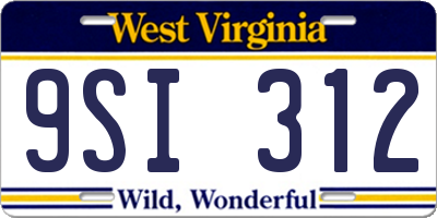 WV license plate 9SI312