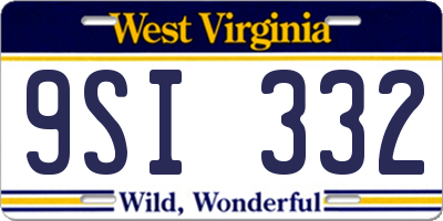WV license plate 9SI332