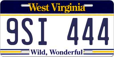 WV license plate 9SI444