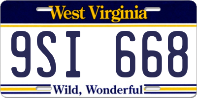 WV license plate 9SI668