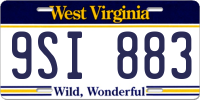 WV license plate 9SI883