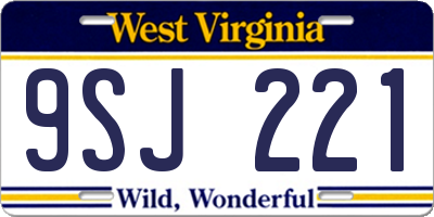 WV license plate 9SJ221