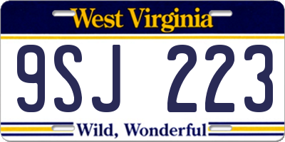 WV license plate 9SJ223