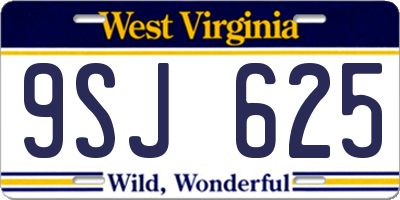 WV license plate 9SJ625
