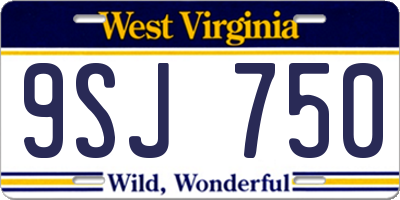 WV license plate 9SJ750