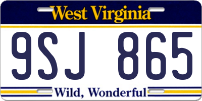 WV license plate 9SJ865