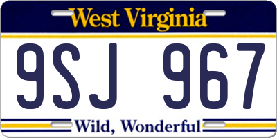 WV license plate 9SJ967