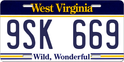 WV license plate 9SK669